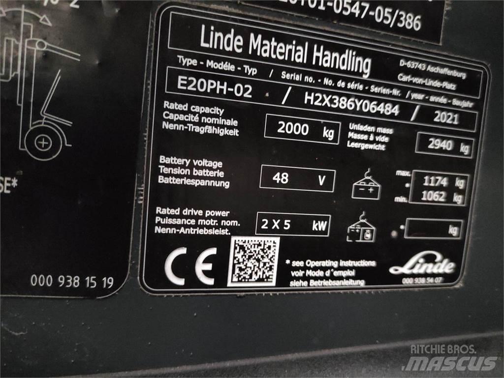 Linde E20PH-02-386-EVO Electric forklift trucks