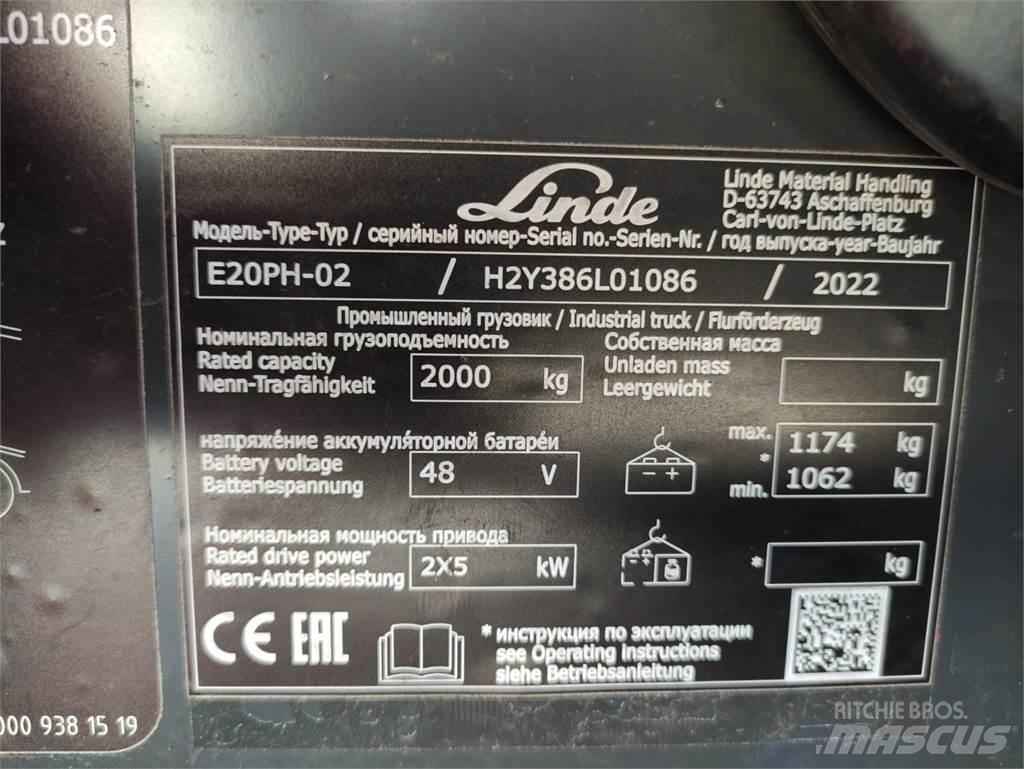 Linde E20PH-02-386-EVO Electric forklift trucks