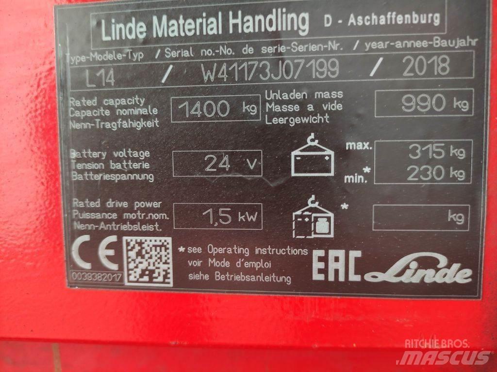 Linde L14i Pedestrian stacker