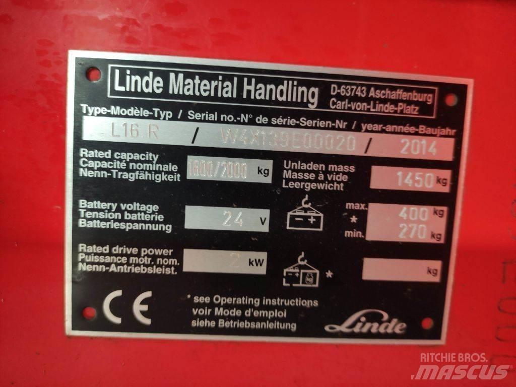 Linde L16R Electric forklift trucks