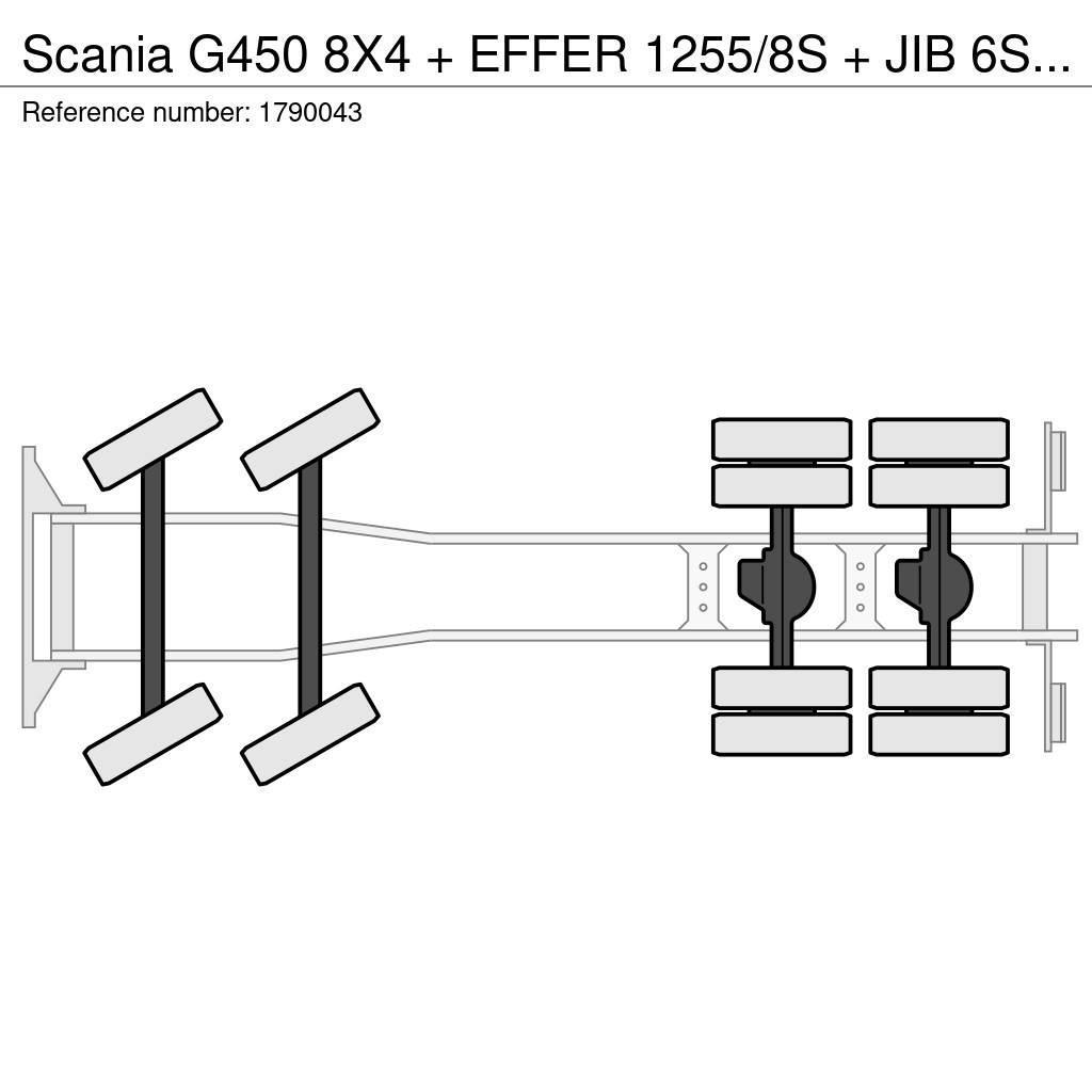 Scania G450 8X4 + EFFER 1255/8S + JIB 6S HD KRAAN/KRAN/CR Truck mounted cranes
