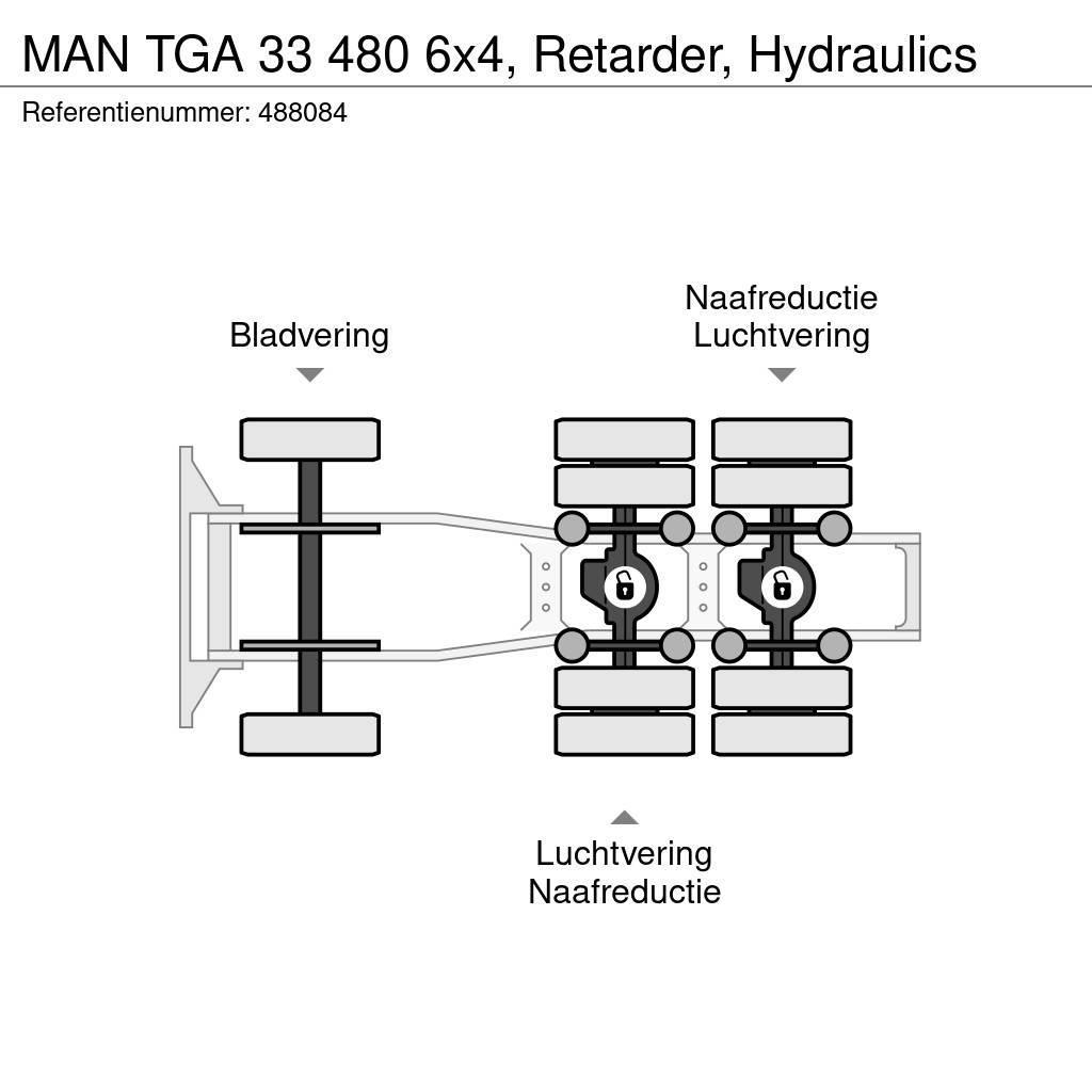 MAN TGA 33 480 6x4, Retarder, Hydraulics Prime Movers