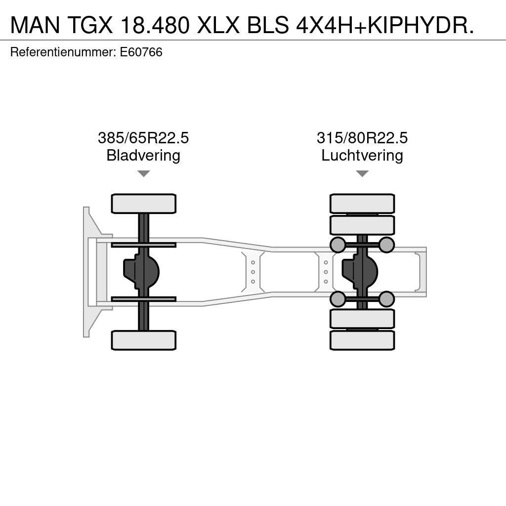MAN TGX 18.480 XLX BLS 4X4H+KIPHYDR. Prime Movers