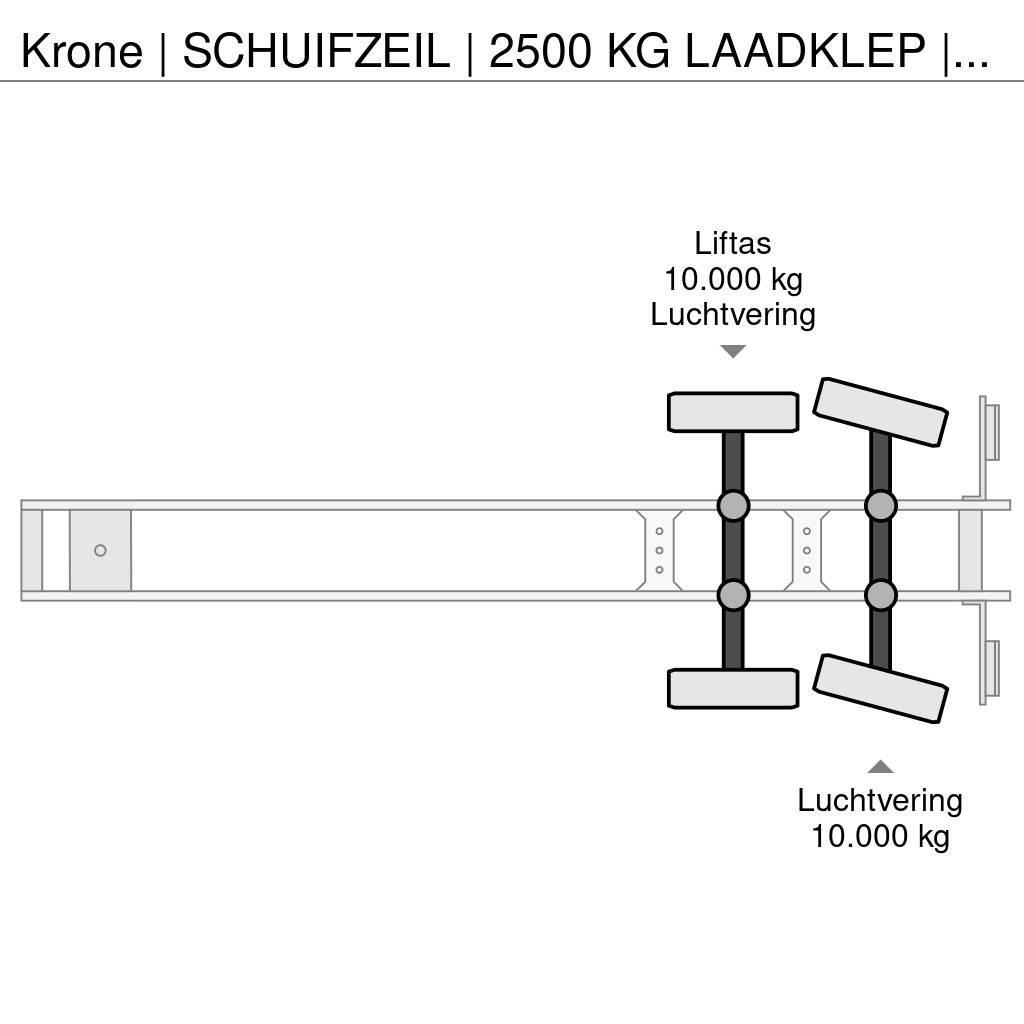 Krone | SCHUIFZEIL | 2500 KG LAADKLEP | STUUR-AS | LIFT- Curtain sider semi-trailers