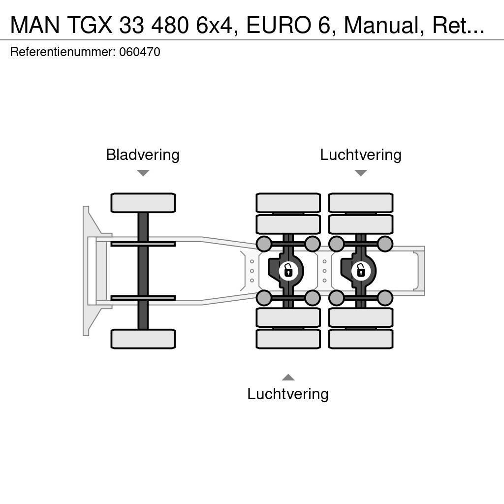MAN TGX 33 480 6x4, EURO 6, Manual, Retarder Prime Movers