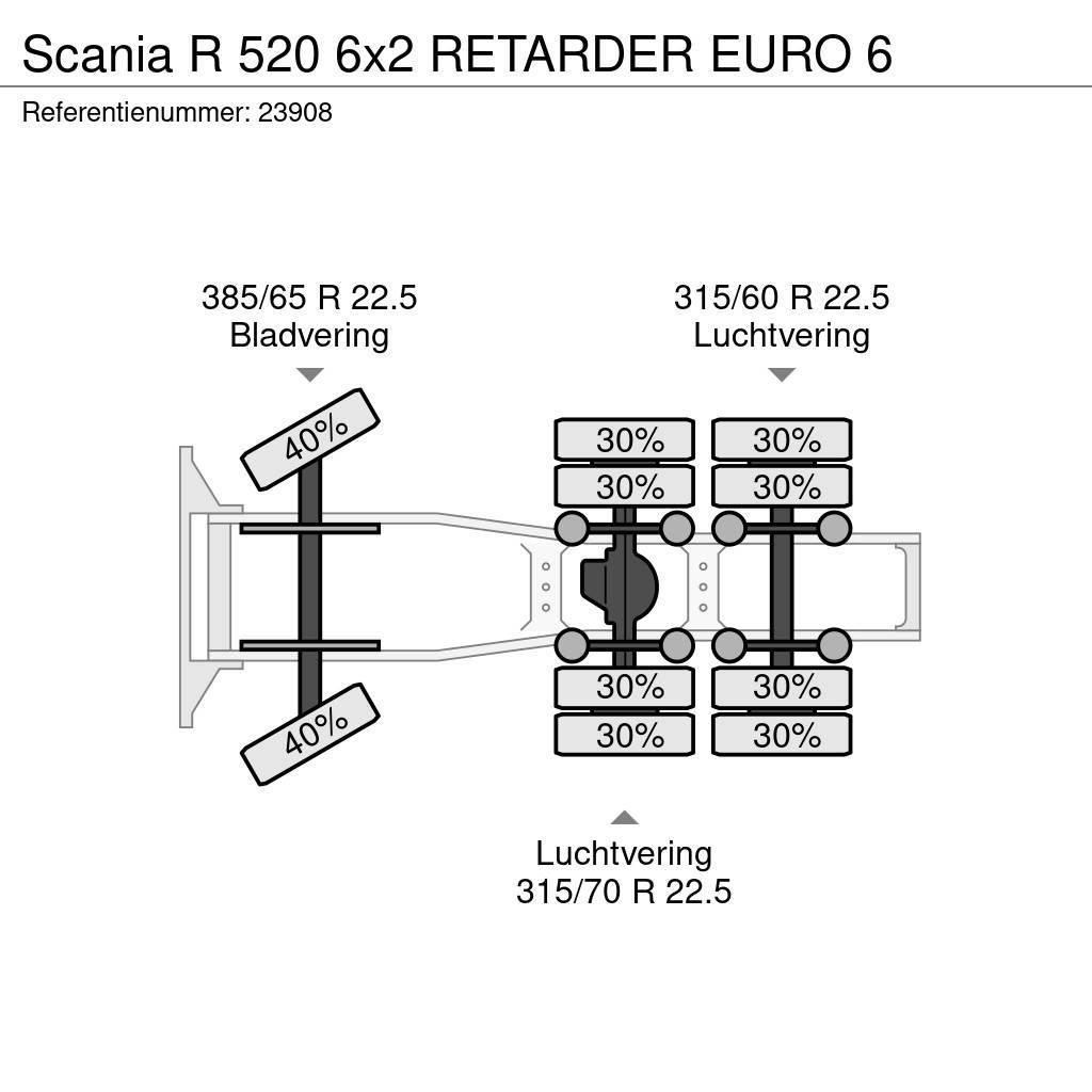 Scania R 520 6x2 RETARDER EURO 6 Prime Movers