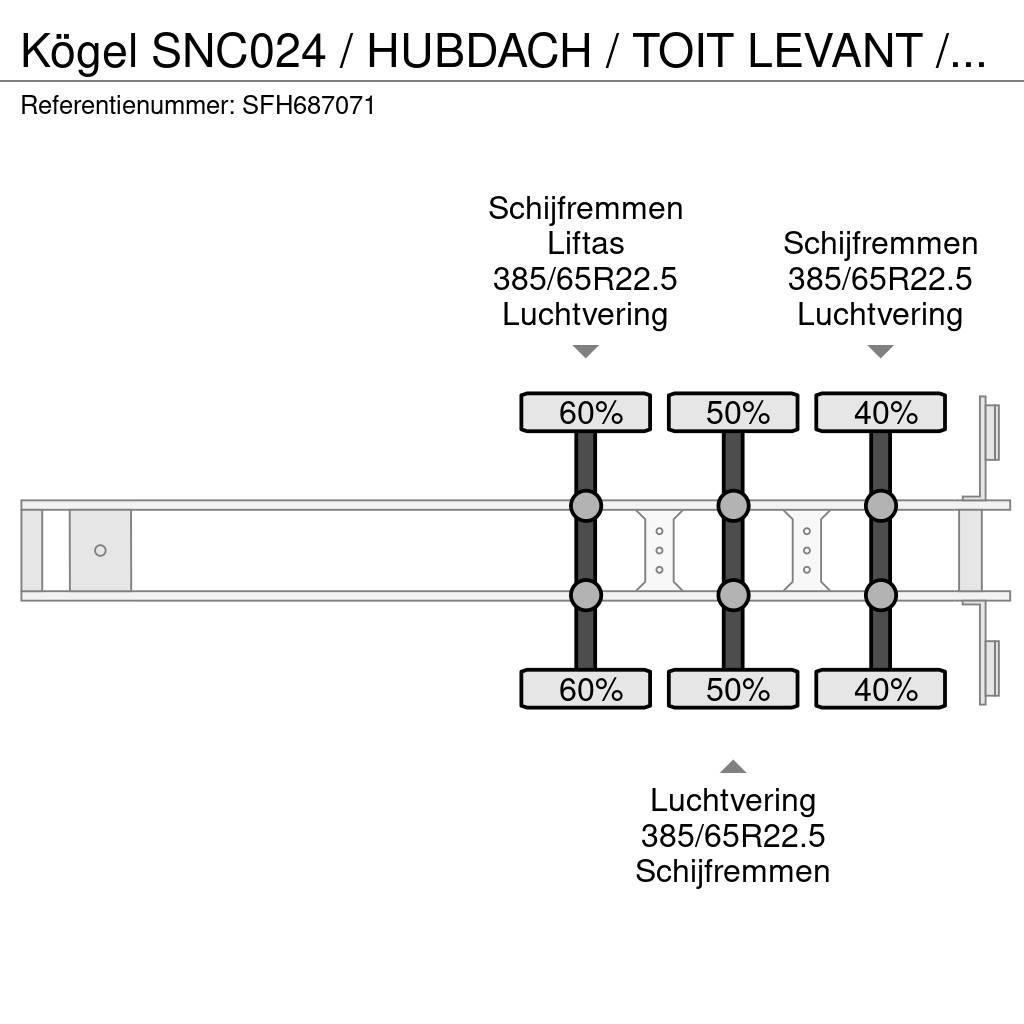 Kögel SNC024 / HUBDACH / TOIT LEVANT / HEFDAK / LIFTAS Curtain sider semi-trailers