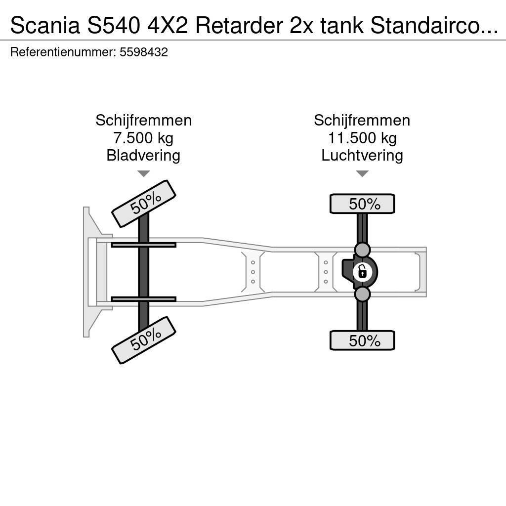 Scania S540 4X2 Retarder 2x tank Standairco LED German tr Prime Movers