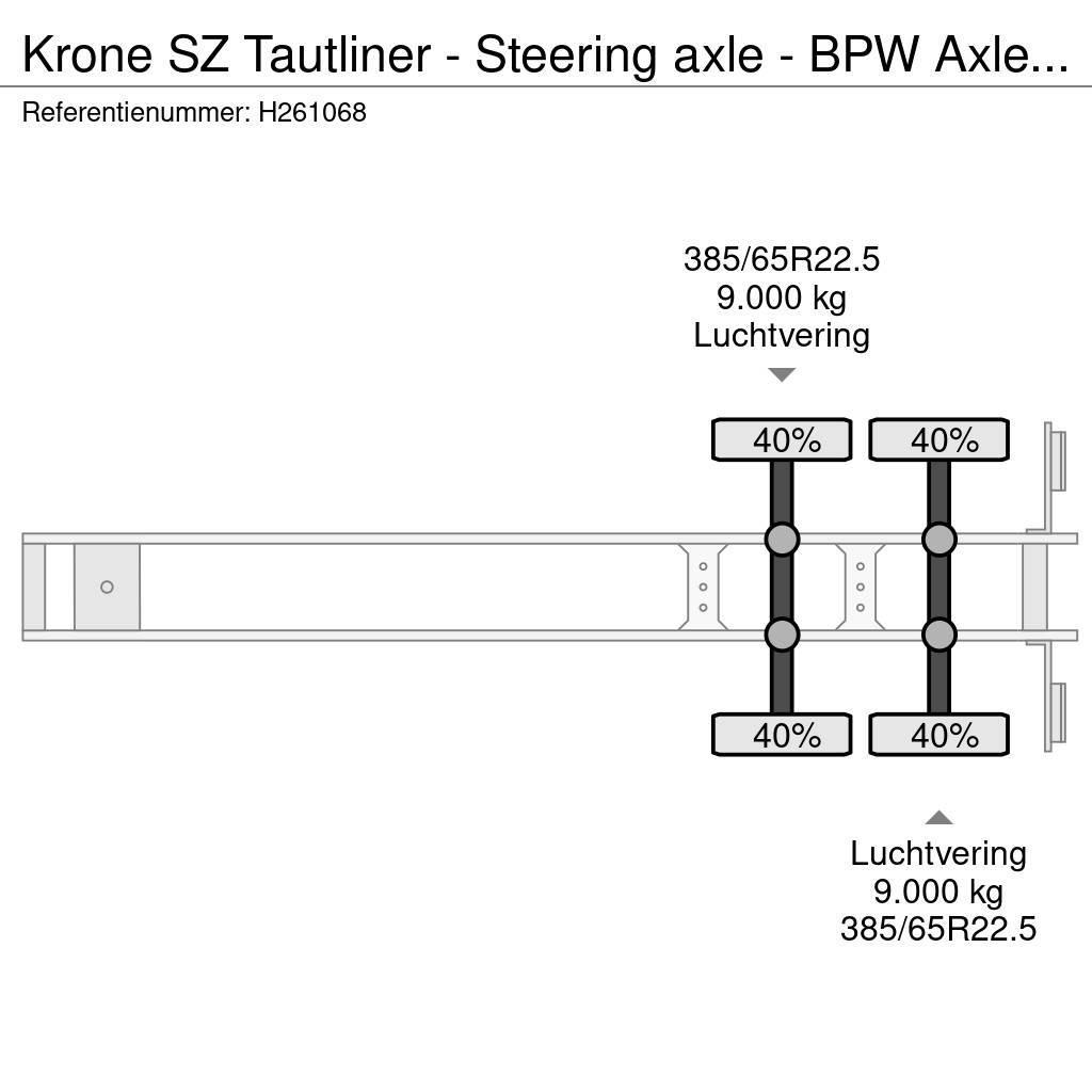 Krone SZ Tautliner - Steering axle - BPW Axle - Sliding Curtain sider semi-trailers