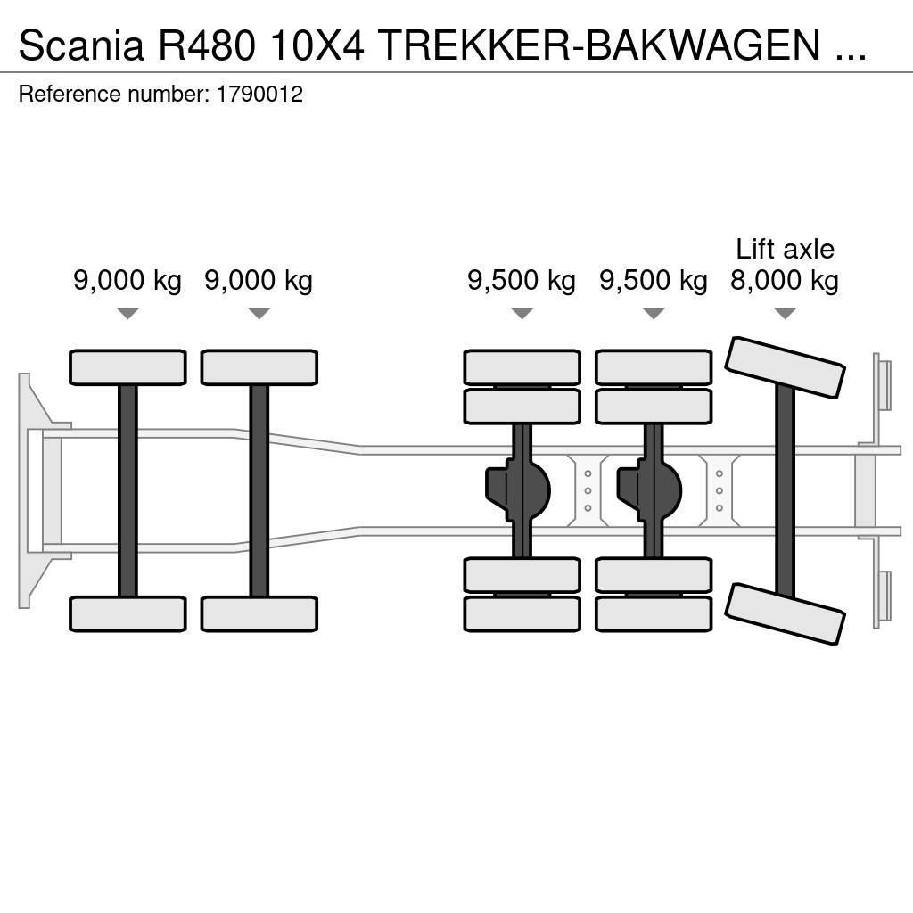Scania R480 10X4 TREKKER-BAKWAGEN COMBI + PALFINGER PK 15 Truck mounted cranes