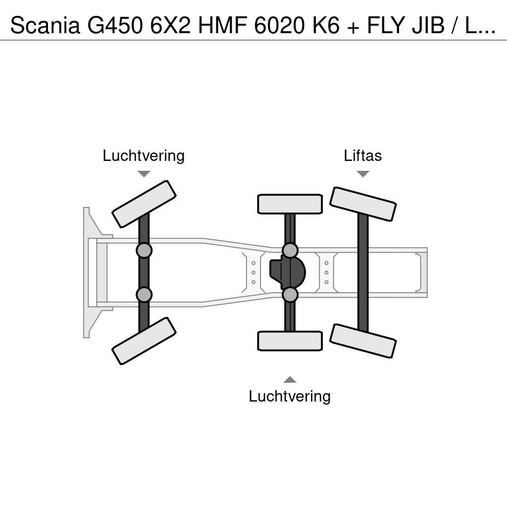 Scania G450 6X2 HMF 6020 K6 + FLY JIB / LIER / WINCH / 60 Prime Movers