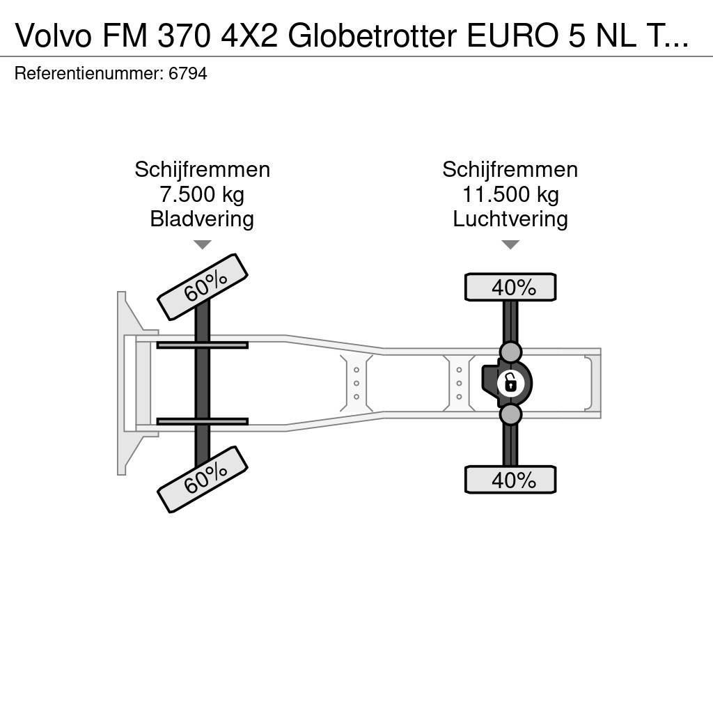 Volvo FM 370 4X2 Globetrotter EURO 5 NL Truck APK 09/202 Prime Movers