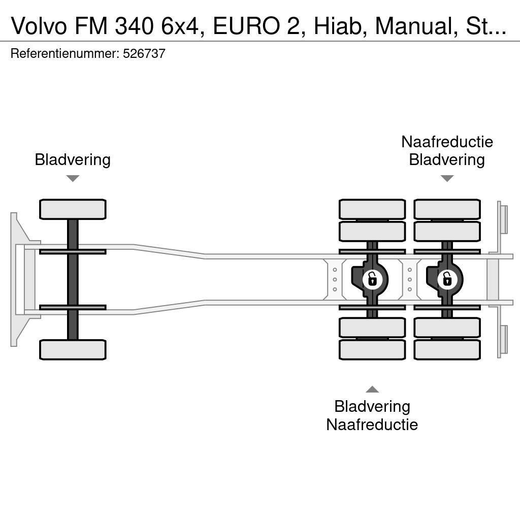 Volvo FM 340 6x4, EURO 2, Hiab, Manual, Steel Suspension Tipper trucks
