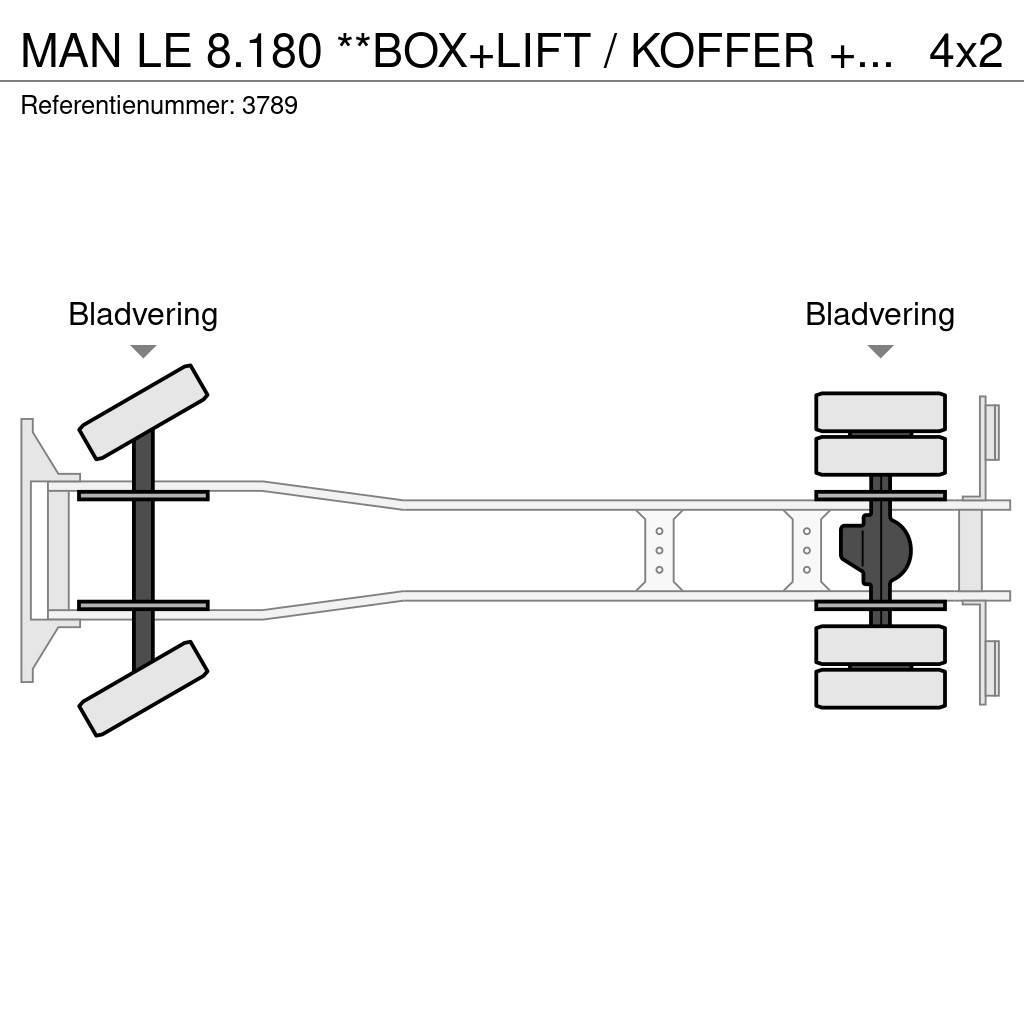 MAN LE 8.180 **BOX+LIFT / KOFFER + LBW** Box trucks