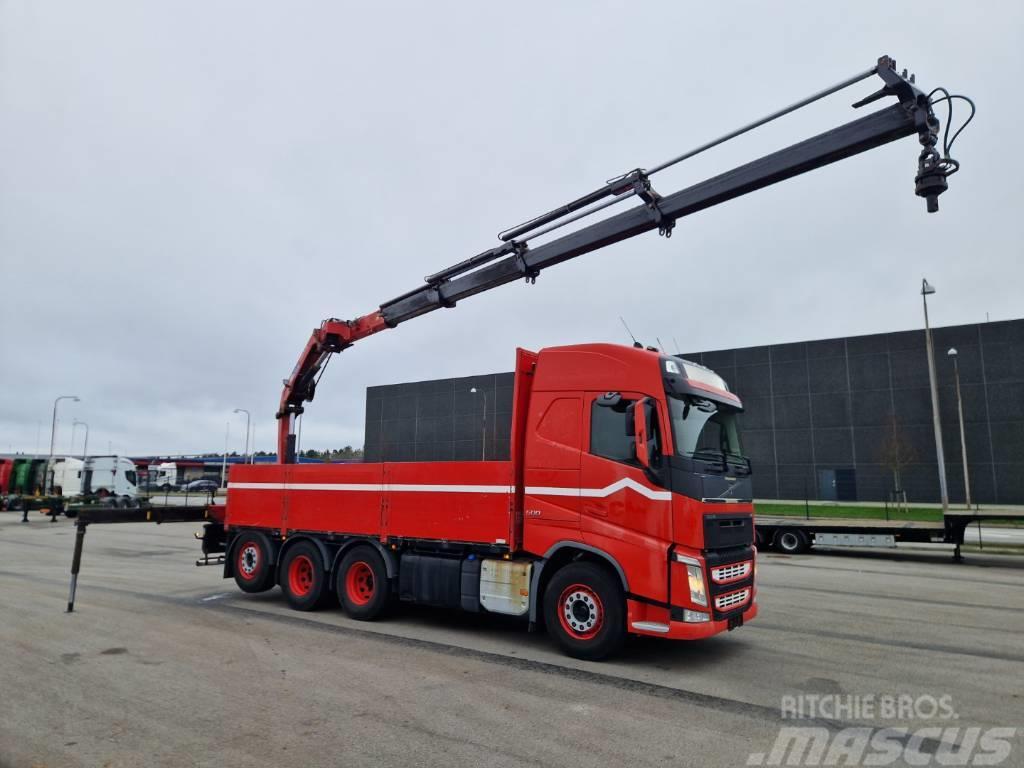 Volvo FH500 8x4 Tridem Fast Lad HMF 2120 K4 Truck mounted cranes