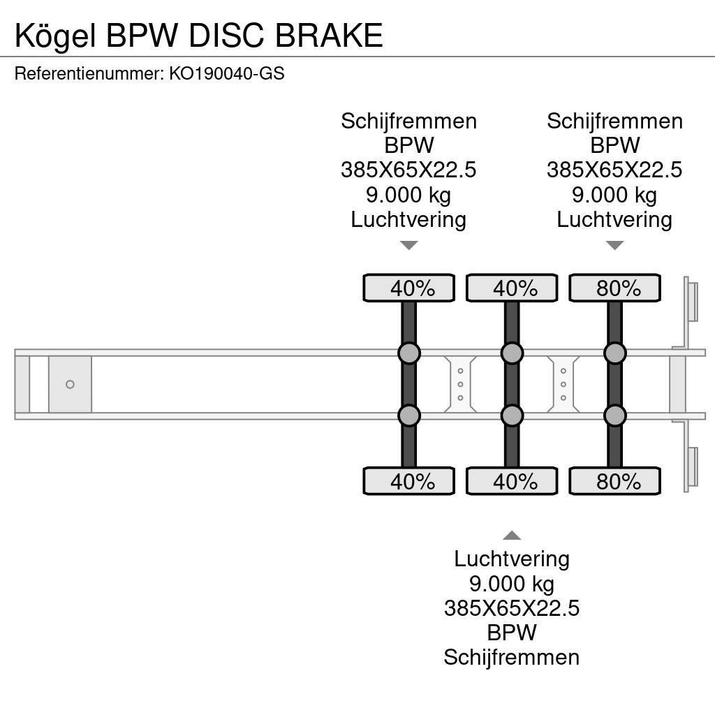 Kögel BPW DISC BRAKE Curtain sider semi-trailers