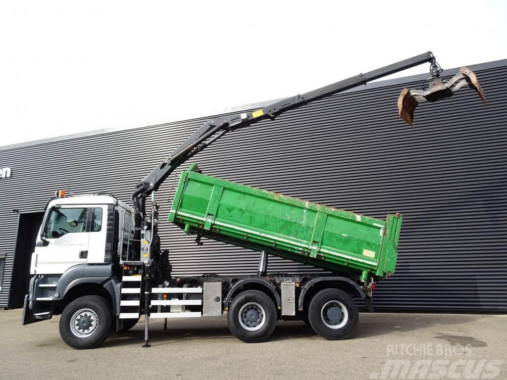MAN TGS 33.440 / 6x6 / Z CRANE + 2 SIDE-TIPPER Truck mounted cranes