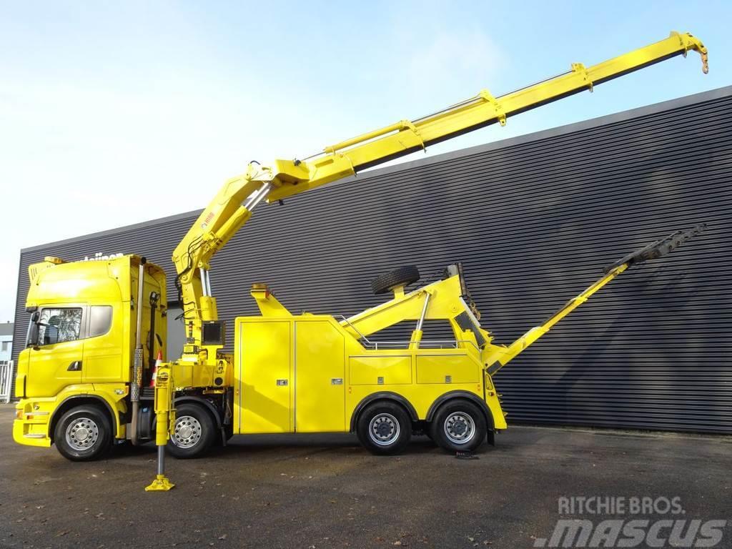 Scania R500 8x4 / ABSCHLEPP - KRAN / TOW TRUCK - CRANE Truck mounted cranes