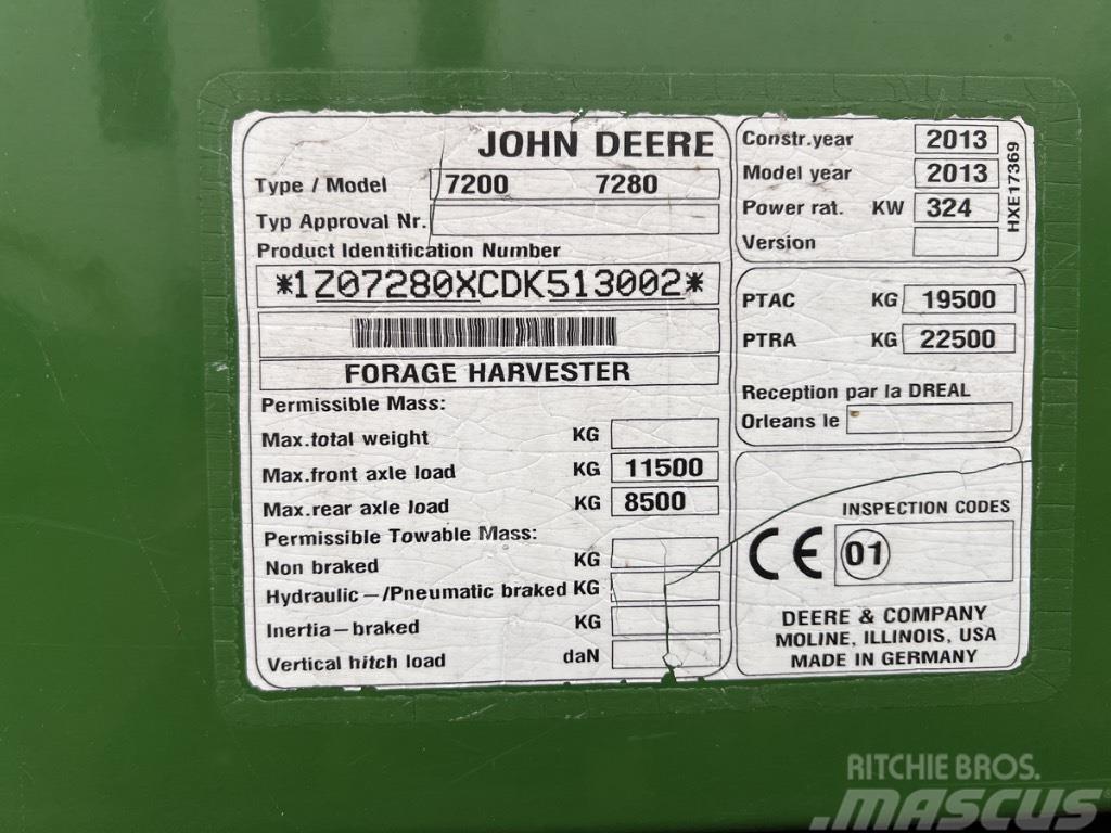 John Deere 7280 + 630B graspickup Forage harvesters