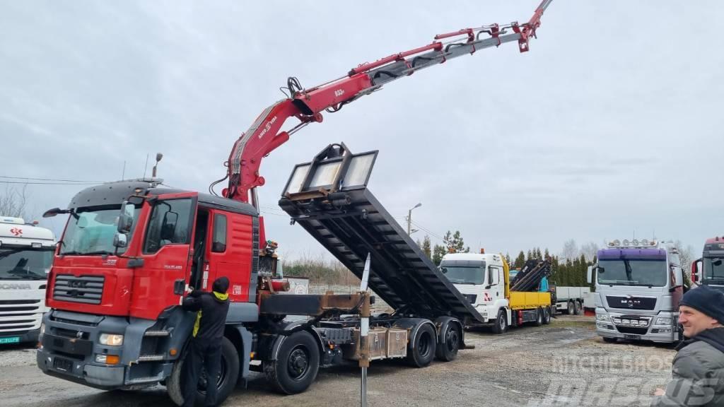 MAN TGA 35.480 8X4 JIB + KIPPER / CONTAINER Truck mounted cranes