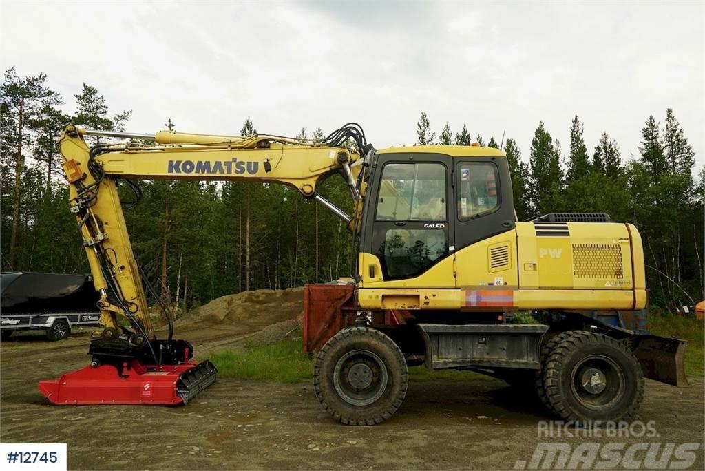 Komatsu PW160ES-7K Wheel Excavator w/ 2 buckets. Wheeled excavators