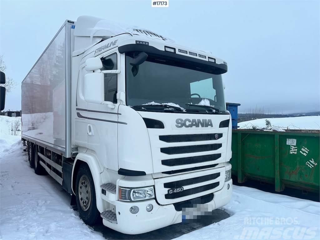 Scania G450 6x2 Box truck w/ fridge/freezer unit. Box trucks