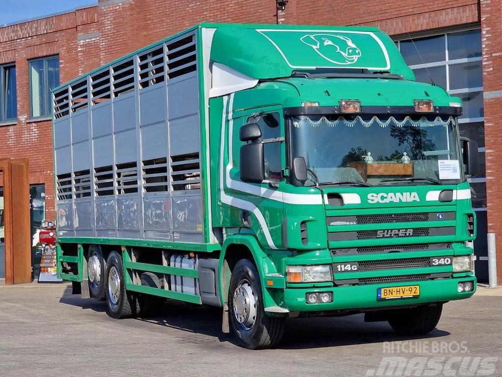 Scania P114-340 2 deck livestock - Loadlift - Moving floo Livestock trucks