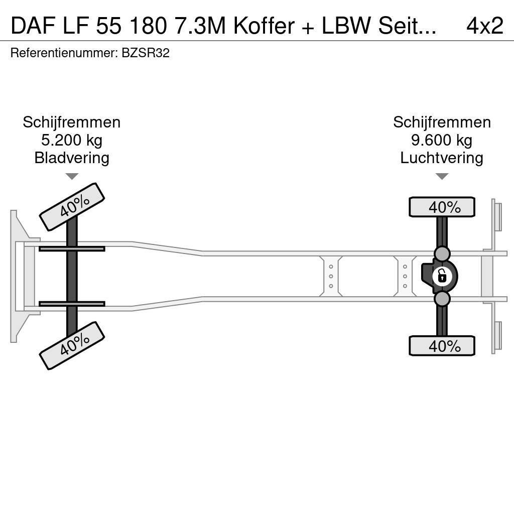 DAF LF 55 180 7.3M Koffer + LBW Seitentür APK 02-2024 Box trucks