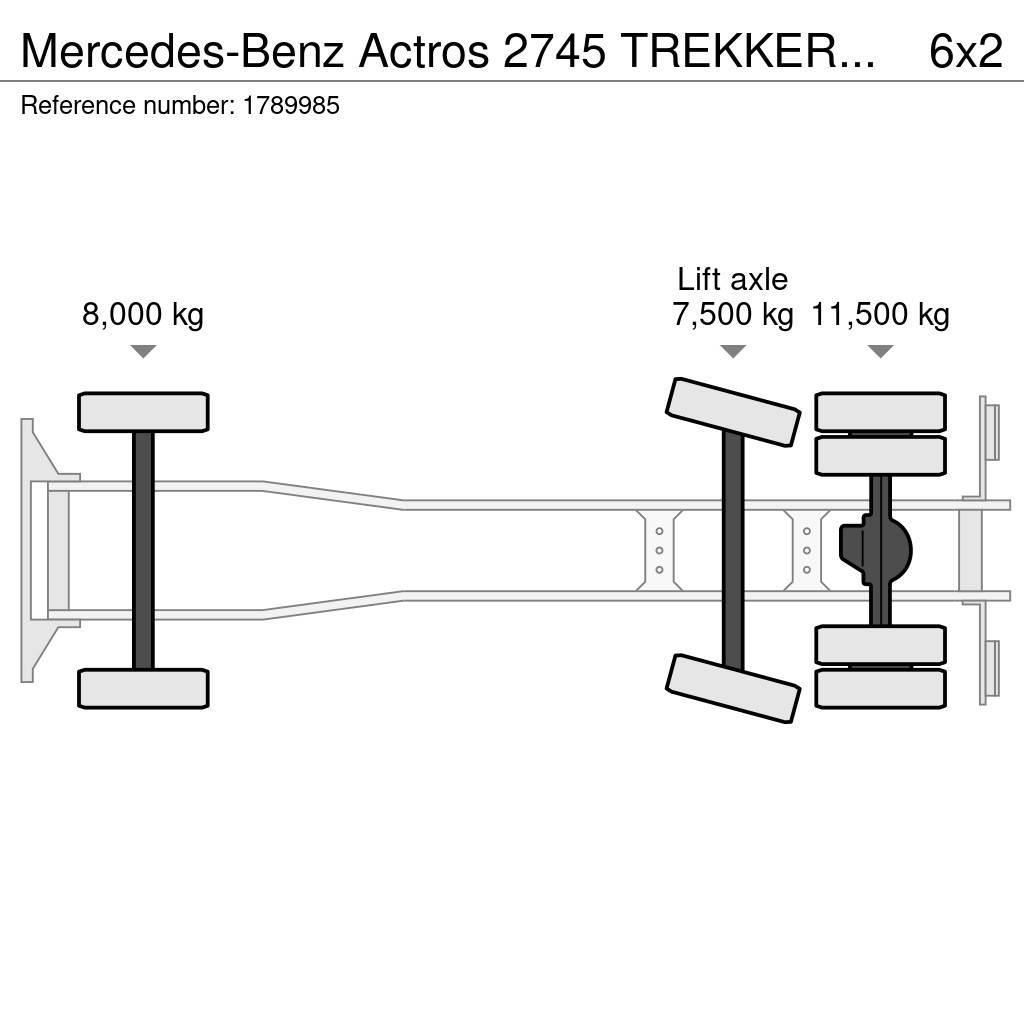 Mercedes-Benz Actros 2745 TREKKER MET AFZETSYSTEEM HYVA PORTAALA Skip bin truck