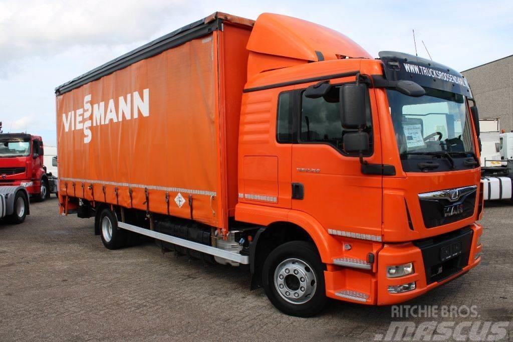MAN TGM 12.250 + EURO 6 + manual + LIFT + BE apk 18-05 Curtain sider trucks