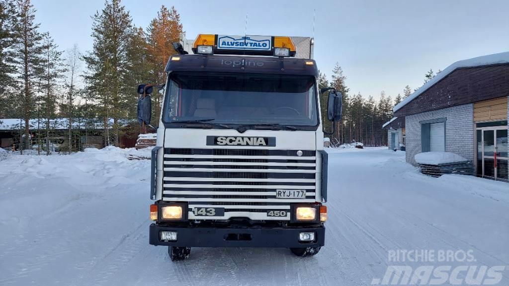 Scania 143 450 Asuntokuorma-auto Box trucks