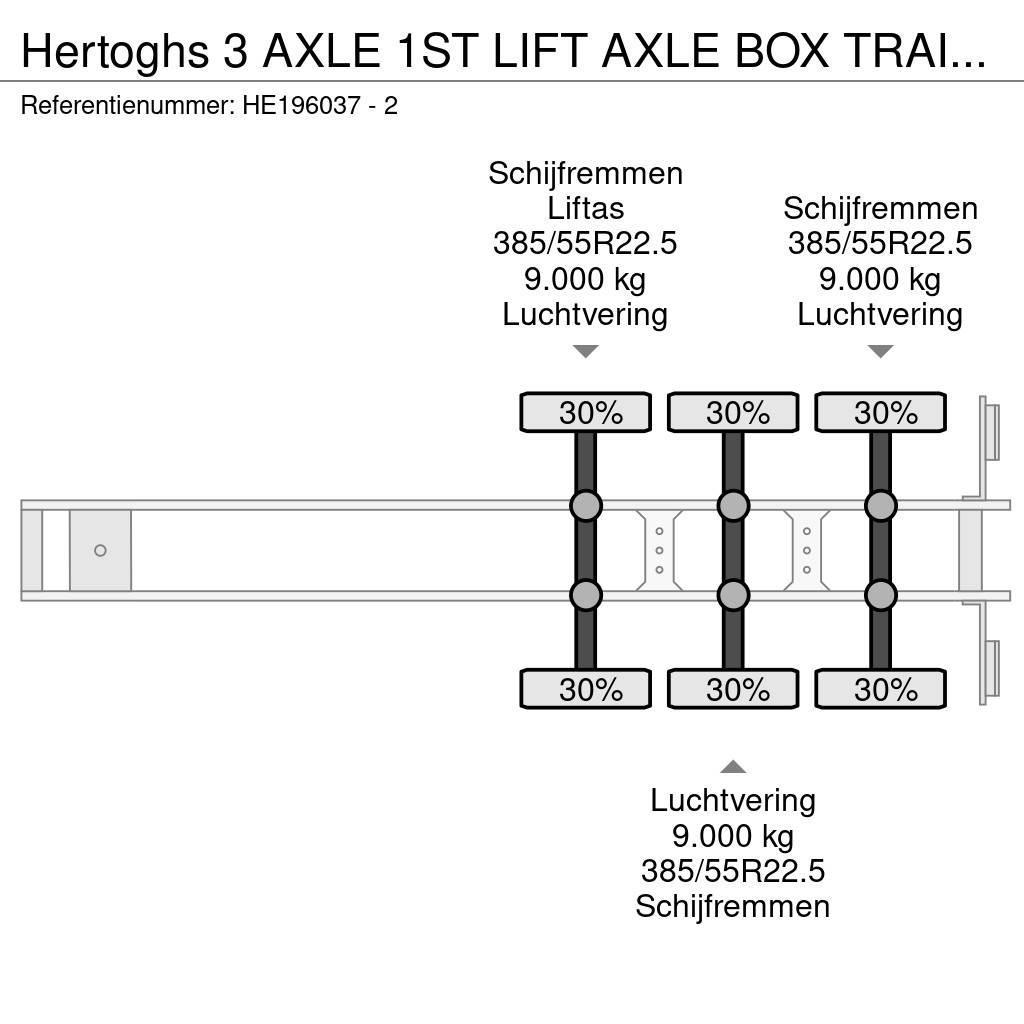  Hertoghs 3 AXLE 1ST LIFT AXLE BOX TRAILER Box semi-trailers