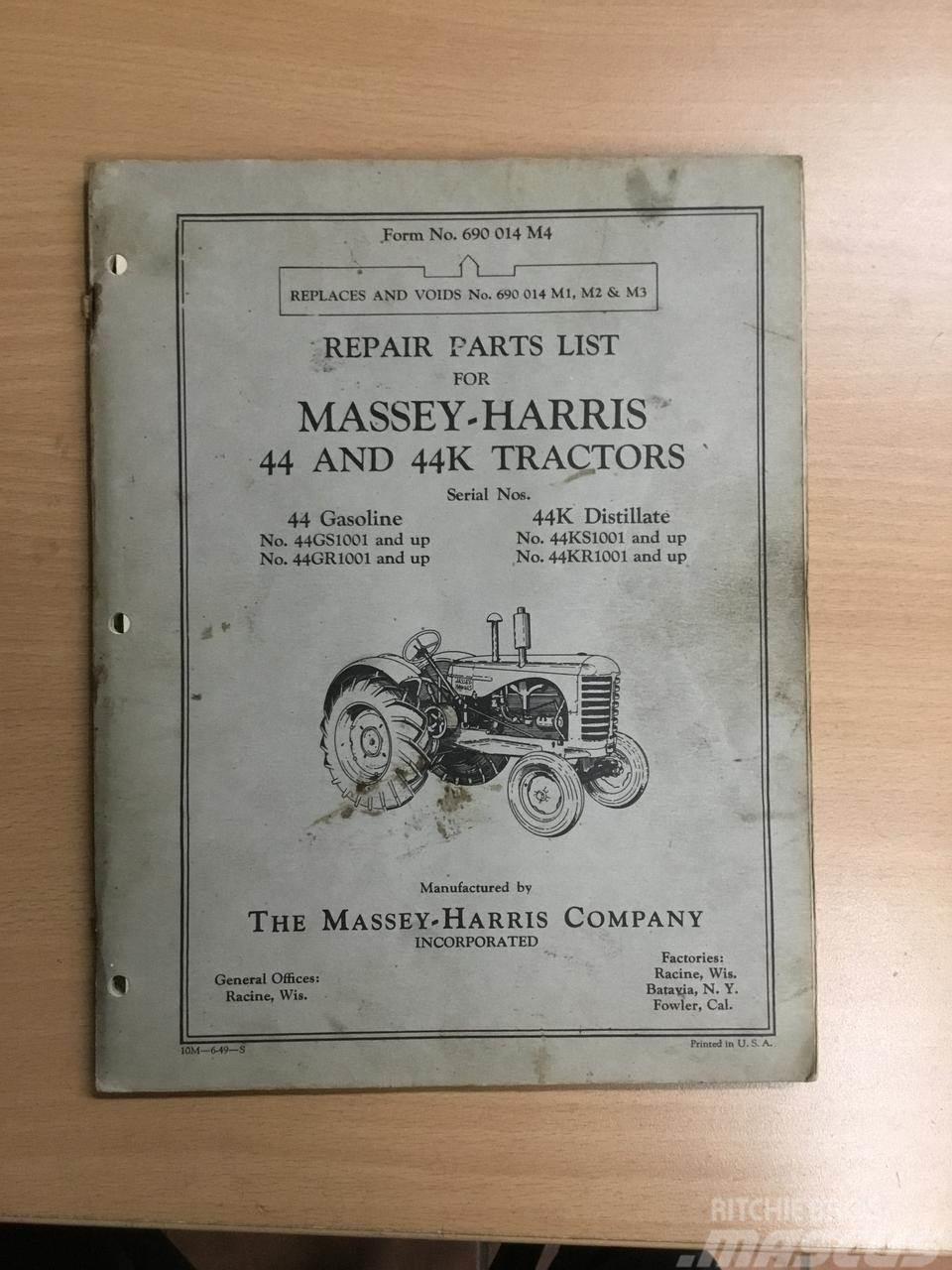 Massey Ferguson Parts list - manual Farm machinery