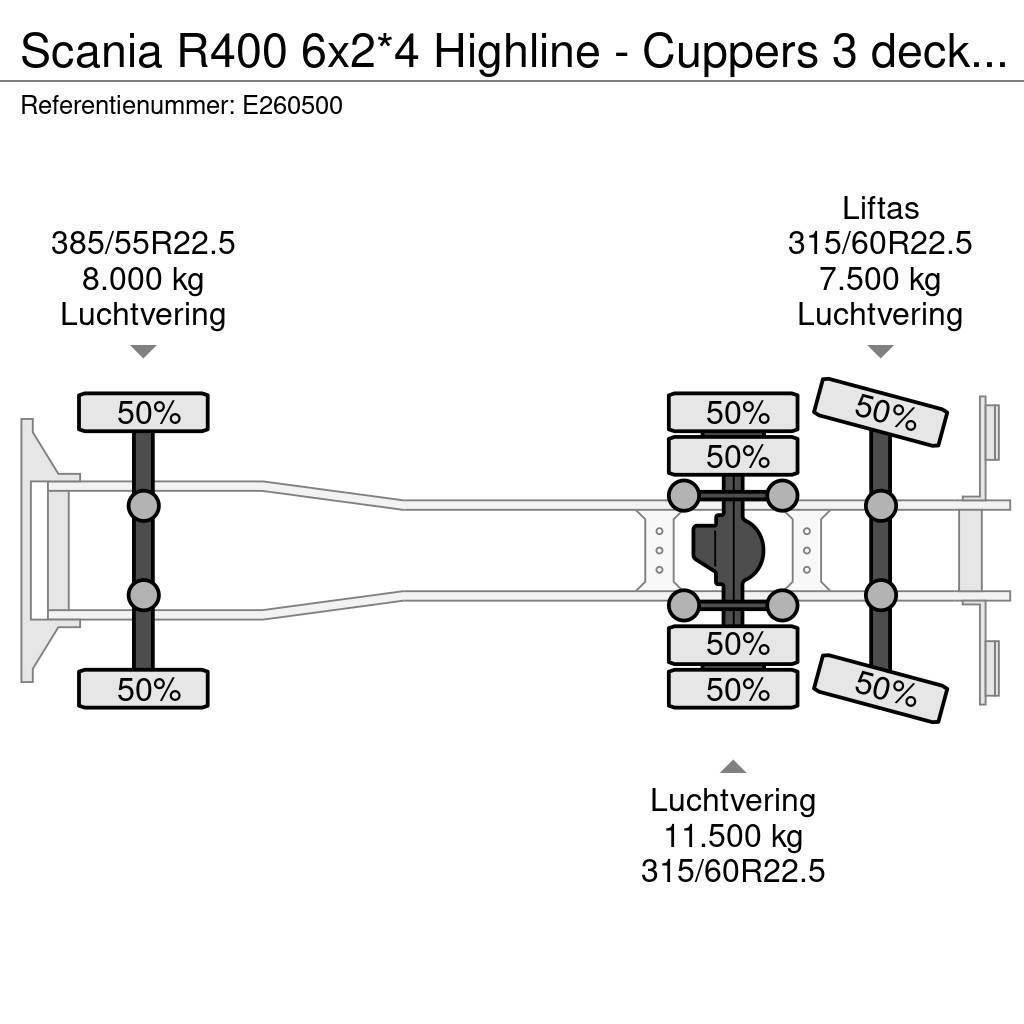 Scania R400 6x2*4 Highline - Cuppers 3 deck livestock - V Livestock trucks