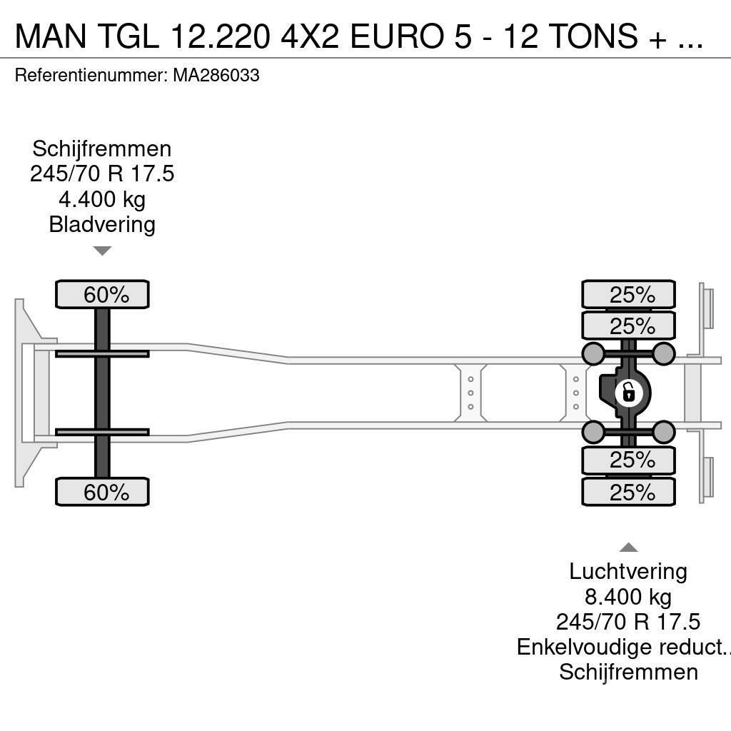 MAN TGL 12.220 4X2 EURO 5 - 12 TONS + DHOLLANDIA Box trucks