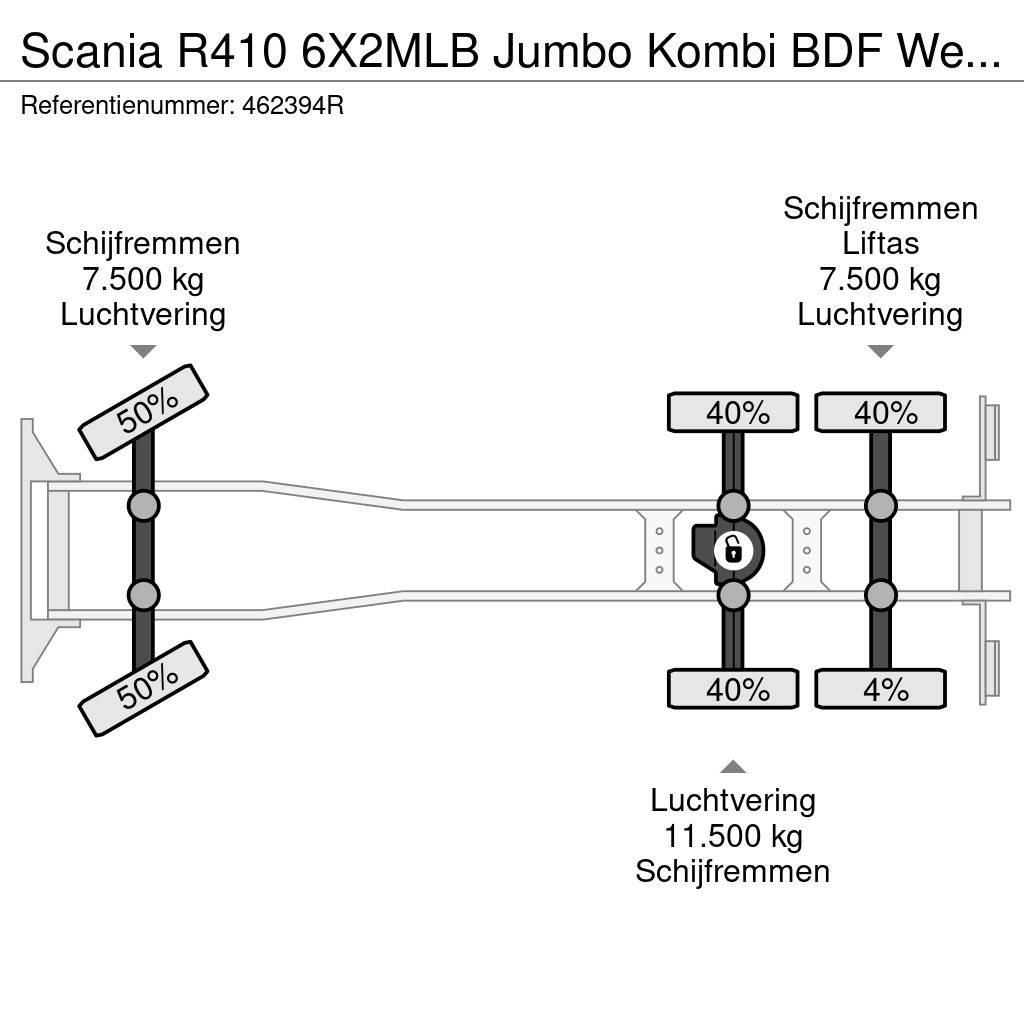 Scania R410 6X2MLB Jumbo Kombi BDF Wechsel Hubdach Retard Box trucks