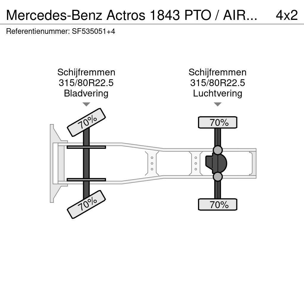 Mercedes-Benz Actros 1843 PTO / AIRCO / EURO 6 Prime Movers