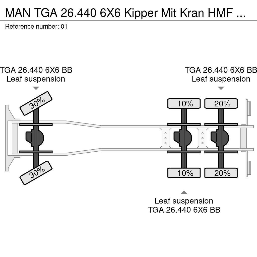 MAN TGA 26.440 6X6 Kipper Mit Kran HMF 16 TON /Funk Truck mounted cranes