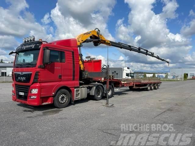 MAN TGX 28.500 6x2 Nosturilla+jatkopokka Truck mounted cranes