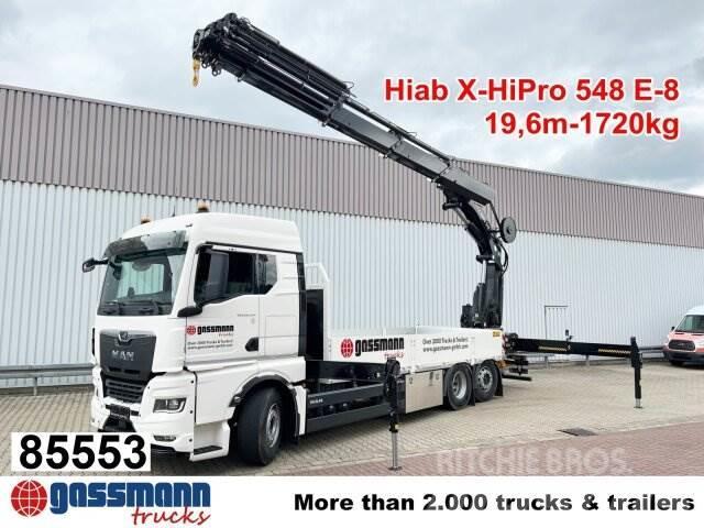 MAN TGX 26.510 6x2-4 LL, Heckkran Hiab X-HiPro 548 Flatbed / Dropside trucks