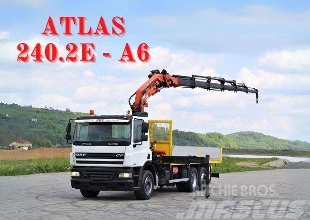 DAF CF 85.380 Pritsche 6,40 m+ KRAN + FUNK! Truck mounted cranes