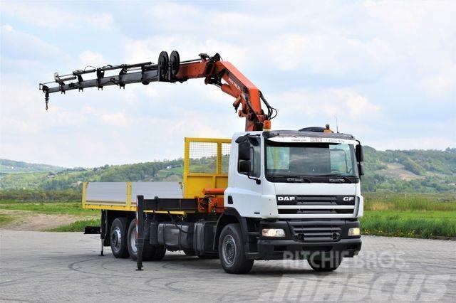 DAF CF 85.380 Pritsche 6,40 m+ KRAN + FUNK! Truck mounted cranes