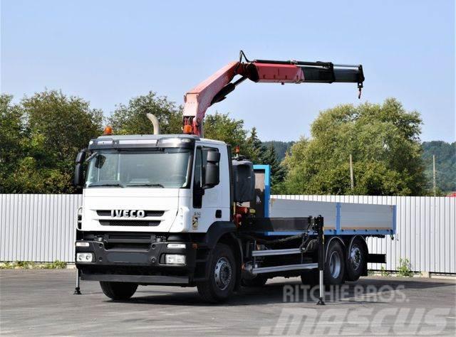 Iveco Stralis 310 PRITSCHE 7,05m +KRAN +FUNK Truck mounted cranes