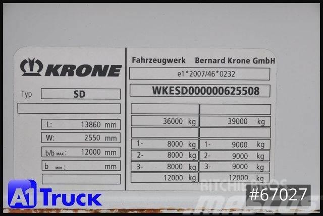 Krone SD, Liftachse, Getränke, 2900mm innen, VDI 2700 Curtain sider semi-trailers