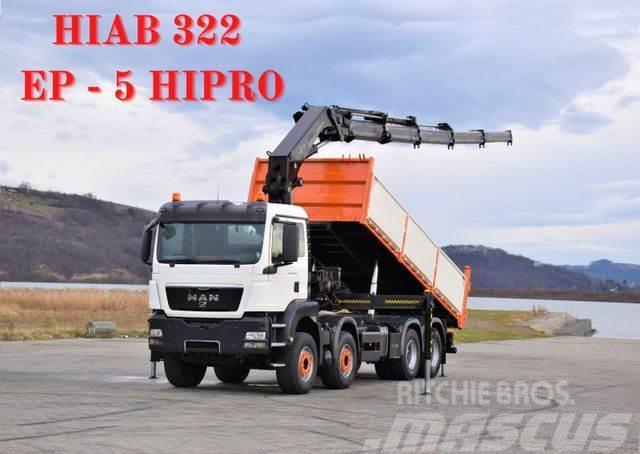 MAN TGS 35.440 * HIAB 322 EP-5HIPRO+FUNK / 8x4! Truck mounted cranes