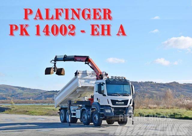 MAN TGS 35.480 * KIPPER 5,20m+ PK 14002/FUNK* 8x4 Truck mounted cranes