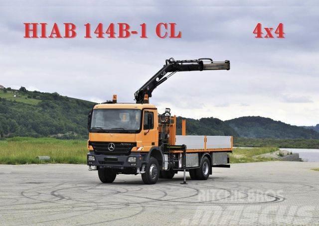 Mercedes-Benz ACTROS 1832 PRITSCHE 6,40m * HIAB 144B-1CL/ 4x4 Truck mounted cranes