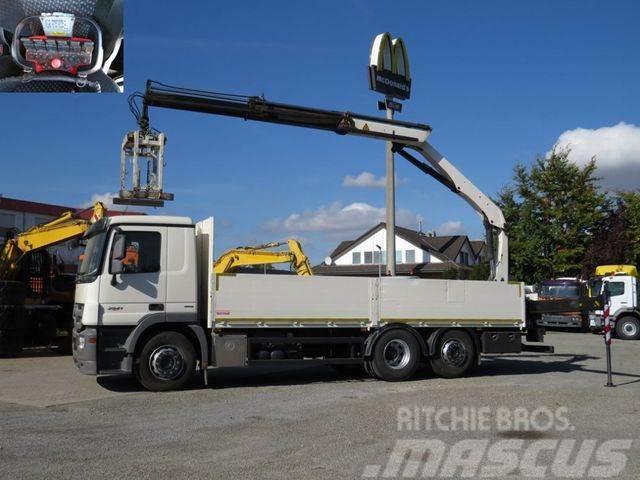 Mercedes-Benz Actros 2541 L6x2 Pritsche Heckkran Funk Truck mounted cranes