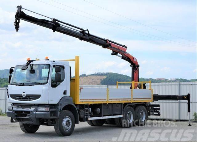 Renault Kerax 370 DXI* Pritsche 6,70m+Kran*6x4Topzustand Truck mounted cranes