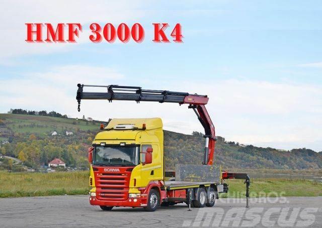 Scania R 400 Pritsche 6,50m +HMF 3000K4/FUNK*TOPZUSTAND Truck mounted cranes